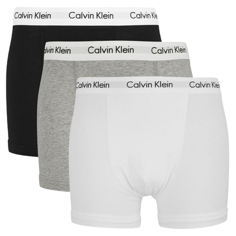 Calvin Klein 3 Pack Trunks Underwear in Black White Grey