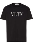 Valentino White Bold VLTN Print Logo T-Shirt in Black