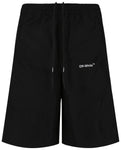 Off-White Diag Outline Track Shorts in Black