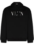 Valentino Garavani VLTN Logo Print Hoodie in Black