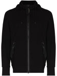 C.P. Company Diagonal Raised Fleece Goggle Jacket in Black