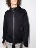 C.P. Company Diagonal Raised Fleece Goggle Jacket in Black