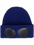 C.P. Company Goggle Knitted Beanie Hat in Navy Blue