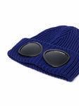 C.P. Company Goggle Knitted Beanie Hat in Navy Blue