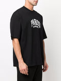 Balenciaga Paris Logo Cotton T-shirt Black