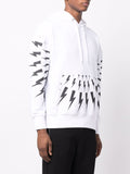 Neil Barrett Thunderbolt-print Hoodie in White