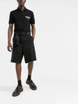 Alexander McQueen Graffiti Embroidered Logo Polo Shirt in Black