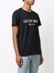 Balmain Silver logo print T-Shirt in Black