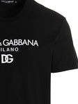 Dolce & Gabbana Embroidered DG Milano Logo T-Shirt in Black