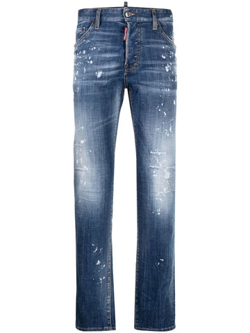 Dsquared2 Bleached Spots Wash Cool Guy Slim Jeans in Blue