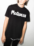 Alexander McQueen Graffiti Logo Print T-Shirt in Black