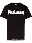 Alexander McQueen Graffiti Logo Print T-Shirt in Black