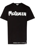 Alexander McQueen Graffiti Logo Print T-Shirt in Black