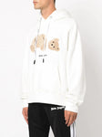 Palm Angels Teddy Bear Print Hoodie in White