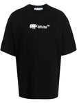 Off-White Spray Helvetica Logo Embroidered T-Shirt in Black