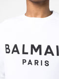 Balmain Paris Logo Printed Sweatshirt in White