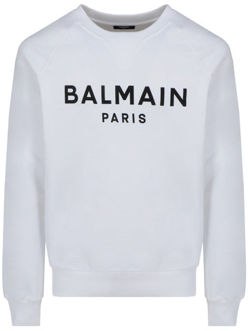 Balmain Paris Logo Printed Sweatshirt in White