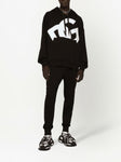 Dolce & Gabbana Jersey DG Printed Hoodie in Black