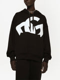 Dolce & Gabbana Jersey DG Printed Hoodie in Black