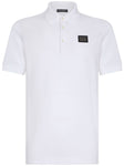 Dolce & Gabbana Silver Plaque Logo Polo in White