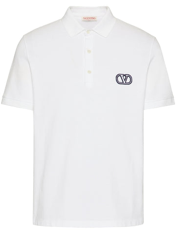 Valentino VLOGO Signature Patch Polo in White