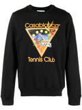 Casablanca Tennis Club Icon Printed Sweatshirt in Black