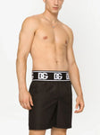 Dolce & Gabbana DG Logo Waistband Swimshorts in Black