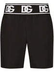 Dolce & Gabbana DG Logo Waistband Swimshorts in Black