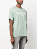 Balmain Paris Print Logo T-Shirt in Aqua Green