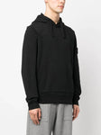 Stone Island Compass Patch Drawstring Hoodie in Black