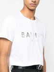 Balmain Silver Print T-Shirt in White