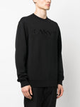 Lanvin Paris Logo Embroidered Sweatshirt in Black