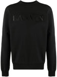 Lanvin Paris Logo Embroidered Sweatshirt in Black