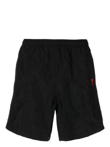 AMI PARIS Embroidered logo Swim Shorts in Black