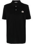 Moncler Stripe Sleeve Tape Polo in Black