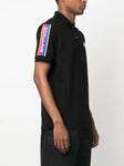 Moncler Stripe Sleeve Tape Polo in Black