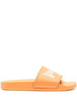 Palm Angels Logo Embossed Sliders in Orange