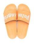 Palm Angels Logo Embossed Sliders in Orange