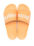 Palm Angels Logo Embossed Sliders in Orange