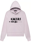 Amiri Logo Patch Cotton Hoodie in Pink