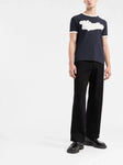 Valentino Garavani Logo Patch Cotton T-Shirt in Navy Blue