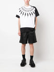 Neil Barrett Split Front Lightning Bolt Printed T-Shirt in Black