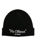 Off-White No Offence Logo Embroidered Beanie in Black