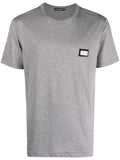 Dolce & Gabbana Silver Plaque T-Shirt in Grey