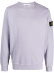 Stone Island Compass Motif Jersey Fleece Sweatshirt in Lilac Purple