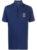 Dolce & Gabbana Embroidered Piqué Polo in Navy