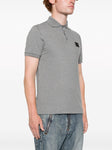 Dolce & Gabbana Silver Plaque Logo Polo in Grey