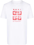 Givenchy 4G Stars Red Logo Printed T-Shirt in White