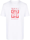 Givenchy 4G Stars Red Logo Printed T-Shirt in White