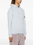 Stone Island Compass Badge Cotton Hoodie in Sky Blue